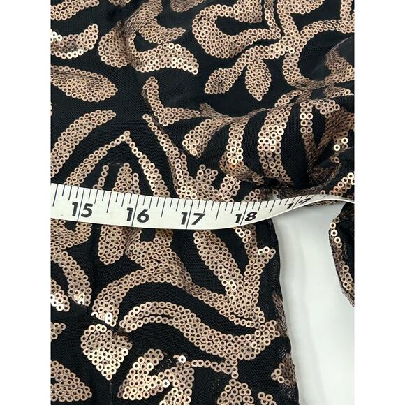 Joan Rivers Jacket Light Coat Women S Black Gold Sequin Glam Artsy Event Floral - Picture 6 of 7